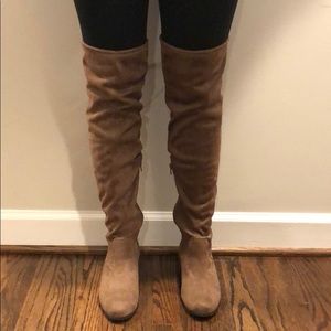 Madden Girl Brown Suede Over the Knee Boot